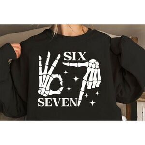 67 Meme NEW black crewneck sweatshirt